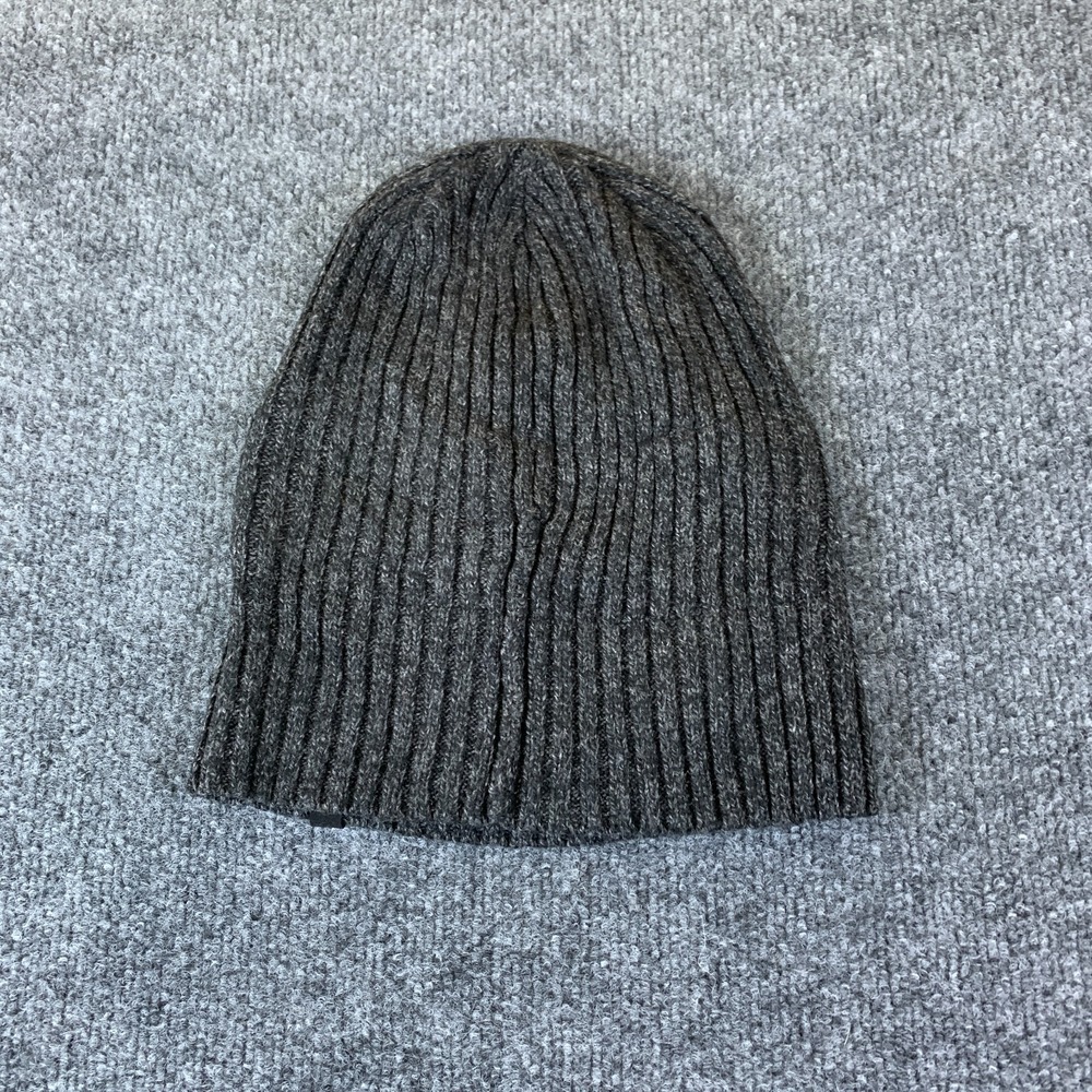 Bula Beanie Hat Mens One Size Gray Good Merino Wool Ribbed Knit Lined Winter